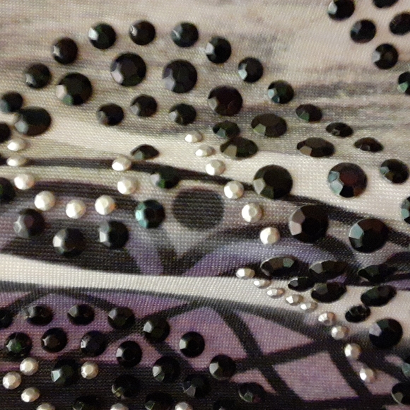 Pre-owned Apt 9 Sleeveless Mixed Purple and White Rhinestone Maxi Dress. Size M - Picture 6 of 6